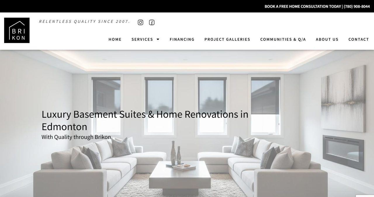 Brikon Contracting website, built by RTBT