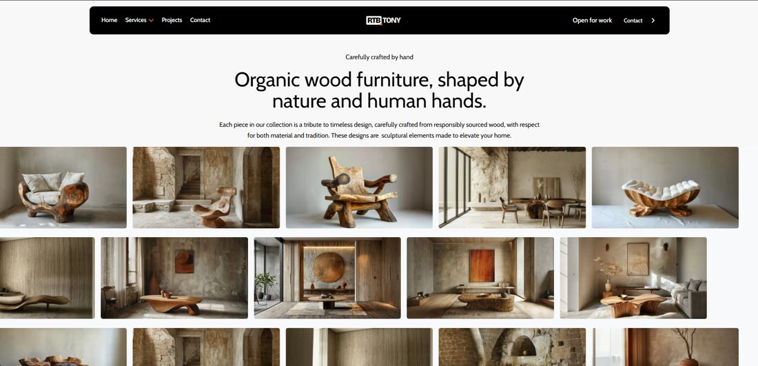 Wood furniture shop demo website by RTBT